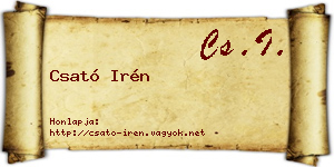 Csató Irén névjegykártya